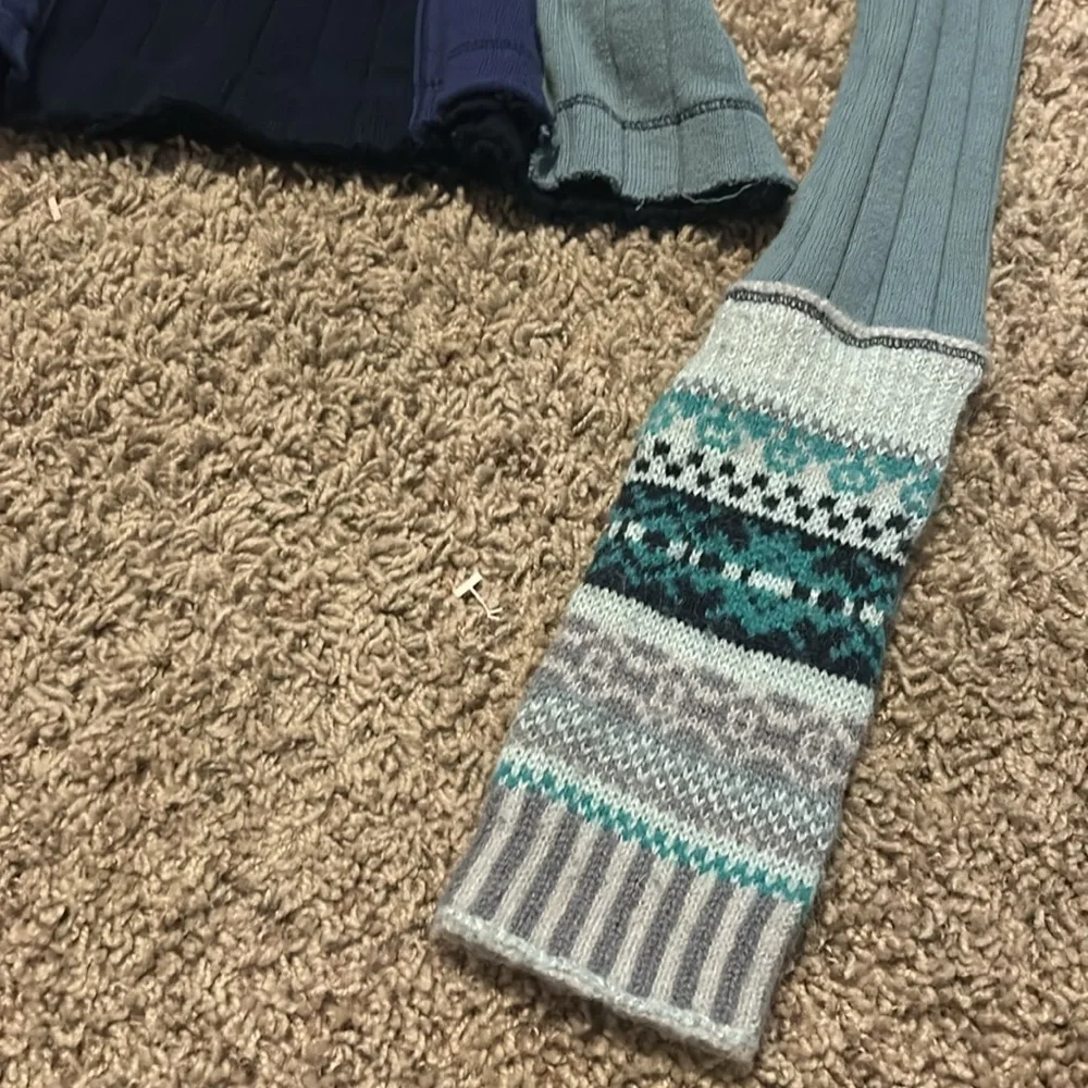 Free people cotton turtleneck sweater ribbed multicolored wool alpaca blend - Picture 2 of 7